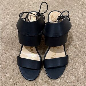 Sam Edelman Black Wedge Sandals